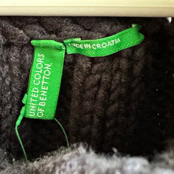 United Colors of Benetton Sweater Cape Navy Blue 3-4 Yrs Wool Blend NWT - Picture 5 of 10